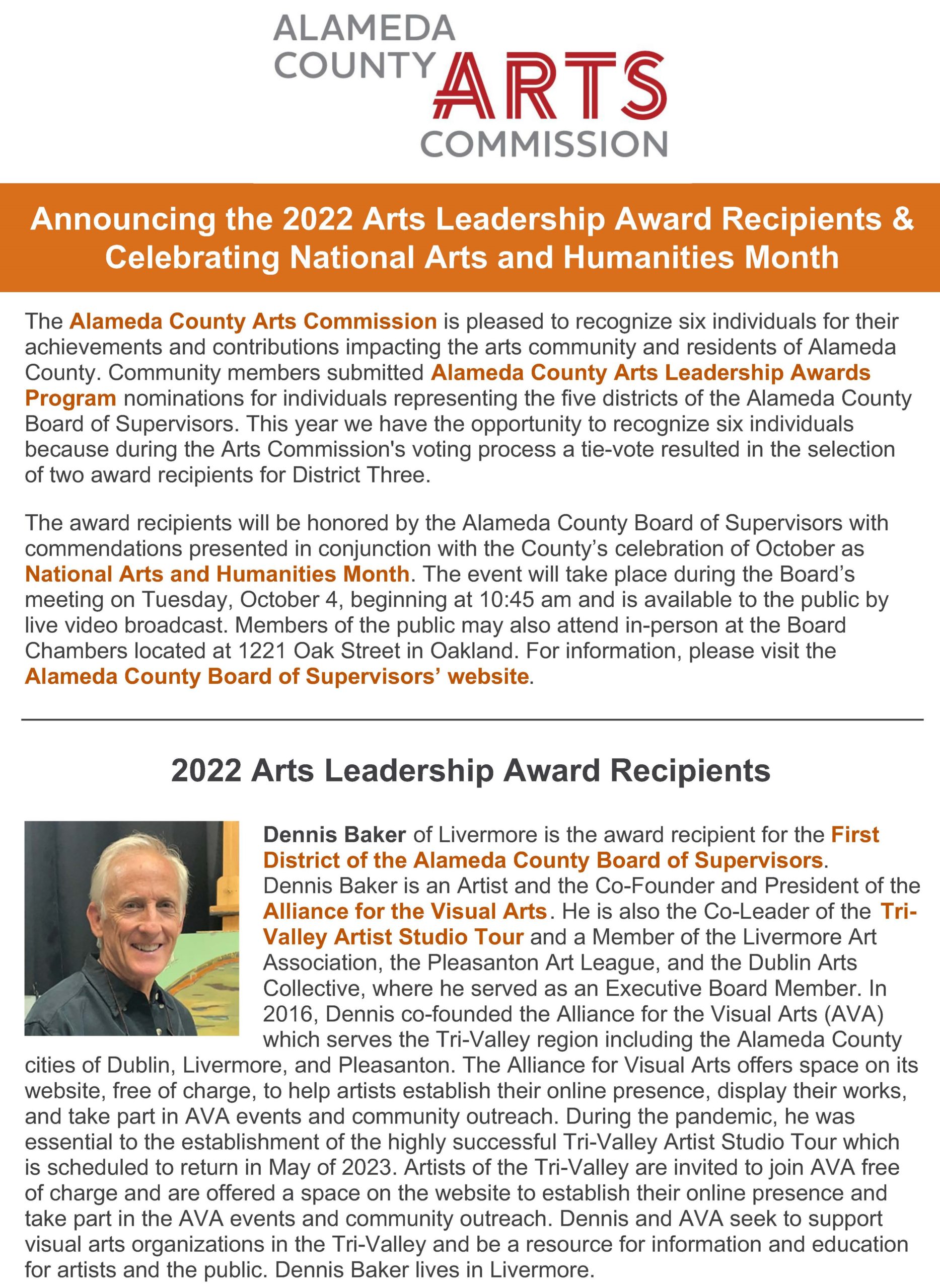 Announcing the 2022 Arts Leadership Awards Recipients